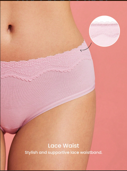 DUMMY - Panti de talle medio de algodón suave con estampado floral S